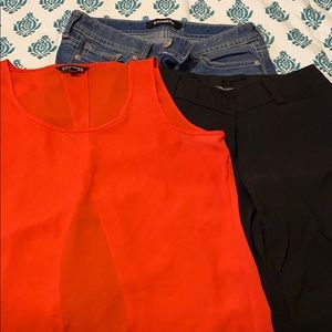 Lot of 3. Tank, dress pants and jeans